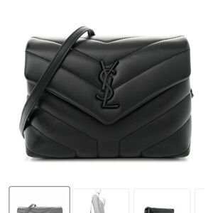 Yves Saint Laurent Black Chevron Crossbody Bag